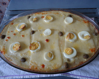 Arroz de forno com purê e carne moída