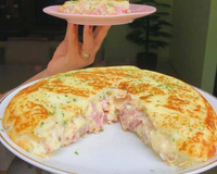 Torta de batata recheada na frigideira