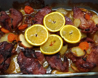 Sobrepaleta assada ao molho de laranja