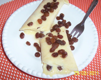 Panquecas ao creme e passas ao rum