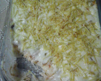 Batata recheada em travessa