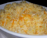 Arroz com queijo e cenoura