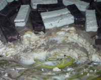 Pavê de chocolate branco e preto