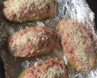 Batata recheada de linguiça