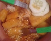 Carne cozida na panela de pressão com aipim