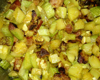 Abobrinha refogada com bacon