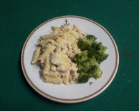 Macarrão light com frango e molho branco
