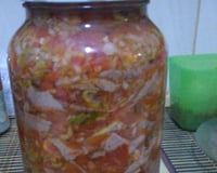 Lagarto em conserva com vinagrete (para comer com pão)