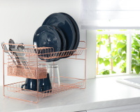 Se você tem uma pia pequena, essa oferta é para você: escorredor de dois andares com 40% OFF