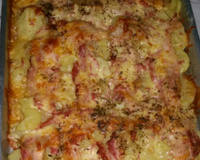 Batatas gratinadas com bacon