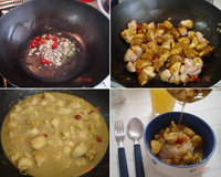 Frango com curry e leite de coco