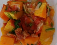 Abóbora refogada com bacon