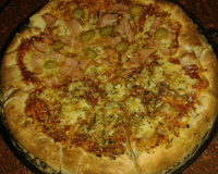 Massa de pizza com borda recheada