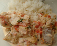 Cação com creme de leite