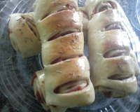 Pão recheado com salsicha