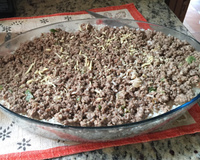 Arroz de forno com carne moida