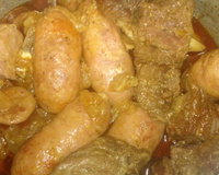 Costela com linguiça na panela de pressão