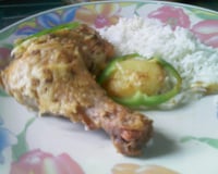 Coxa e sobrecoxa de frango assado