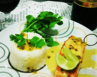 Salmão com molho de maracujá