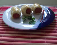 Delicioso mini cachorro quente de forno