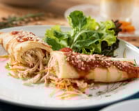 Panqueca de frango desfiado