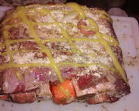 Contra-filé recheado com mostarda e creme de cebola