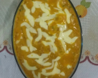 Abóbora moranga recheada com carne seca feita no micro-ondas