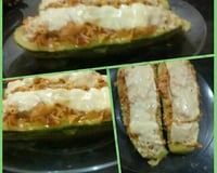 Abobrinha recheada com frango (Zapalito)