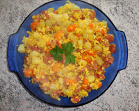 Calabresa com batata e cenoura