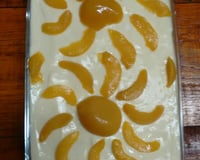 Pavê de pêssego em calda