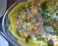 Gratinado de brócolis com batata