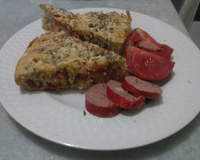 Torta de tomate com linguiça calabresa