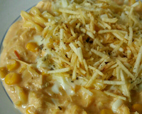 Macarrão com frango na panela de pressão