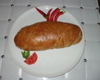 Pão de alho com azeite, azeitonas e gorgonzola