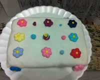 Bolo de aniversário de pêssego