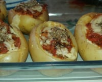 Batata recheada com calabresa