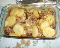 Frango assado com batata