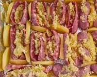 Linguiça temperada no forno