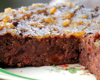 Bolo de Natal com frutas secas e geleia de laranja