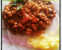 Risoto de calabresa a cerveja