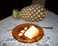 Sobremesa tropical de abacaxi