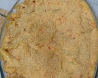 Macarrão com calabresa e creme de cenoura