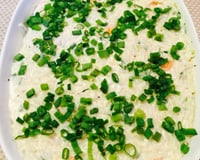 Arroz com camarão ao creme de queijo