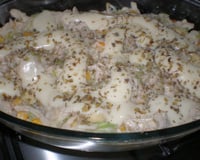 Frango ao creme de alho poró e requeijão