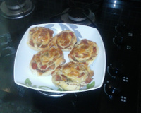 Caracóis de presunto e queijo