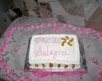 Bolo recheado com pêssego