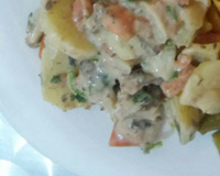 Salada de batata com sardinha em lata