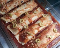 Panqueca de frango desfiado