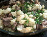 Costelinha de porco assada com mandioca