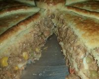 Torta de frango de massa semipodre